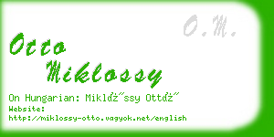 otto miklossy business card